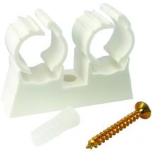 Clip double de fixation de tube 16 (x10)