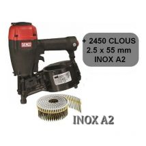 Senco - Lot bardage S65CNP cloueur + 2450 clous 2.5 x 55 mm inox A2