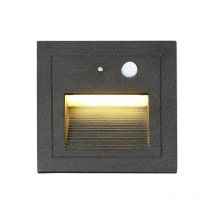 Mereteet - Lot de 1 led Spot Mural Encastré 3W Applique murale Escalier Lumière Lampe Détecteur de Mouvement Sol Encastré Lumière Escalier 2800K