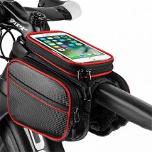 Lot de 1, sacoche de cadre de vélo, sacoche de cadre étanche, protection de l'écran tactile de grande capacité, convient à tous les types