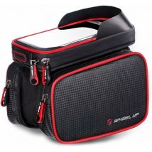 Trimec - Lot de 1, sacoche de cadre de vélo, sacoche de cadre pour téléphones portables jusqu'à 6,2', pour vtt, cyclotourisme (rouge)