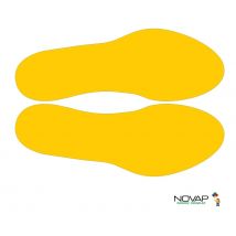 Novap - Lot de 10 adhésifs marquage au sol - Empreinte de pas jaune 300 x 100mm - 4003078