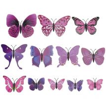 Feiyue - Lot de 10 aimants de réfrigérateur en forme de papillon mignon - Aimant puissant 3D