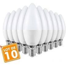 Lot de 10 ampoules led E14 5.5W eq 40W C37 Température de Couleur: Blanc Chaud 3000K