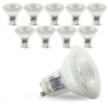 Lot de 10 Ampoules GU10 5W 420 Lm Equi. 50W Température de Couleur: Blanc chaud 2700K