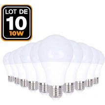 10 Ampoules led E27 10W 6000K Blanc Froid Haute Luminosité