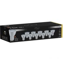 Lot de 10 ampoules led fari GU10 7.5W 3000K 700lm 120° Edo Solutions