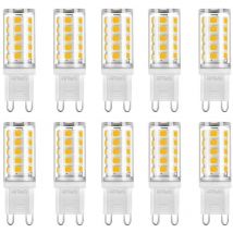 Lot de 10 ampoules led G9 3W 400Lumens Blanc chaud