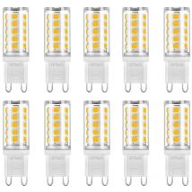 Lot de 10 ampoules led G9 3W 400Lumens Blanc chaud