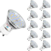 Lot de 10 Ampoules led GU10 5W 60W Équivalent Ampoules à Halogène 560LM Blanc Froid 6000K Non-Dimmables
