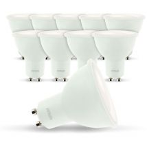 Lot de 10 ampoules spot led GU10 5W eq 50W Température de Couleur: Blanc neutre 4000K