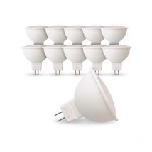 Lot de 10 Ampoules led GU5.3 MR16 12V 5W Eq 40W Température de Couleur: Blanc chaud 2700K