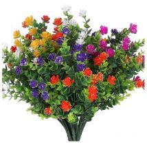 Lot de 10 arbustes et plantes d'extérieur en plastique synthétique résistant aux uv et sans décoloration