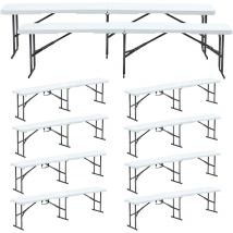 Rekkem - Lot de 10 bancs pliables - Banc pliant de camping