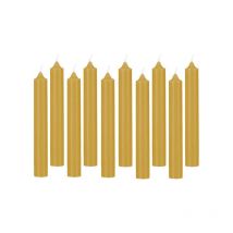 Lot de 10 Bougies Bâton 'Hugo' 16cm Moutarde