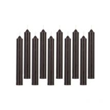 Lot de 10 Bougies Bâton 'Hugo' 16cm Noir