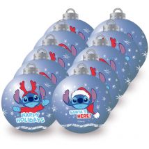 Lot de 10 Boules de Noël - Disney Lilo & Stitch happy