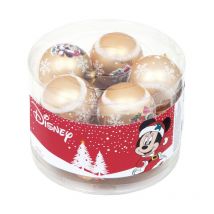 Lot de 10 Boules de Noël - Disney Minnie - Or / Dorée - 6 cm