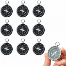 BSR - tonchean Compas pour meuble et coulisseau,Lot de 10 boussoles de haute précision, boussole de poche en métal portable pour camping en plein air