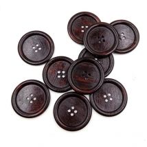 Lot de 10 boutons mignons pour couture, bouton-pression, boutons en bois, manteau, bambou, bois