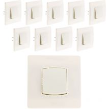 Diwone - Lot de 10 boutons poussoir borne-auto vis + griffes Blanc