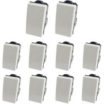 Lot de 10 boutons unipolaires Gloca 10A 250V compatibles avec la série Matix