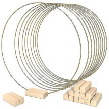 Lot de 10 cerceaux floraux en métal de 12 pouces pour centre de table, anneau de couronne en métal avec 10 marque-places h