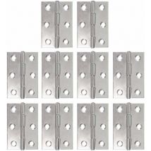 Lot de 10 charnières inox charnière piano charnières pliantes bandeau de charnière de porte de meuble charnière 48 mm avec 6 trous de fixation