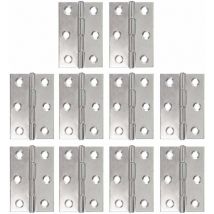 Lot de 10 charnières inox charnière piano charnières pliantes bandeau de charnière de porte de meuble charnière 48 mm avec 6 trous de fixation