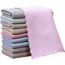 Lot De 10 Chiffons De Nettoyage, Chiffons De Nettoyage En Microfibre, Cuisine Chiffon De Nettoyage Domestique, Lingettes Microfibre Lavable, Chiffons 