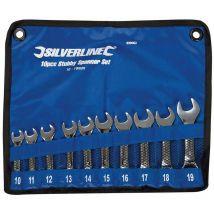 Lot de 10 cles courtes mixtes (plate et a oeil) de 10 a 19 mm