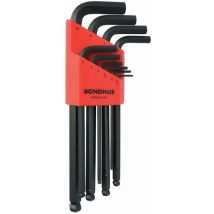 Lot De 10 Clés D’angle À Pointe Sphérique En Métrique 1,5-10mm Bondhus 10990