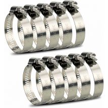 Collier de Serrage Tuyau Réglable 27-51mm Gamme en Acier Inoxydable 304 Assortiment Tuyau Pinces Clips pour Famille Tuyau D'eau, Home Gaz, Tube