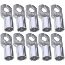 Lot de 10 Cosses Electriques à Oeillet Tubulaire - Oeil - Ø8mm - Non Isolées - pour Conducteur 50mm² - Connecteur de Fil Electrique - Serrage