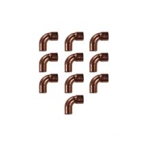 Lot de 10 coudes cuivre à souder mf 90° grand rayon Ø18