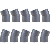 Lot de 10 coudes PVC 22°30 Femelle Femelle Ø100 - NF M1 - First Plast