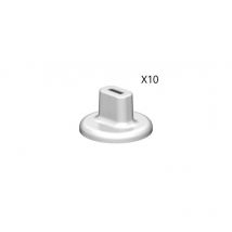 Lot de 10 Couvercles Couvre-Pieds WEMEFA Pour Support de Radiateur Super-Standfix-Plus SSPK-N Blanc 115x65mm - 10-824-10 - NEUF