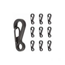 Lot de 10 Mini-mousquetons en Aluminium pour Fixer Son équipement,Noir, Lot de 10