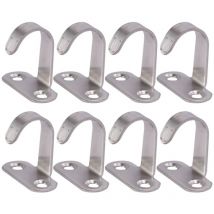 Feiyue - Lot de 10 crochets en acier inoxydable pour manteau, chapeau, garde-robe, crochet simple pour maison, hôtel, taille m, argent