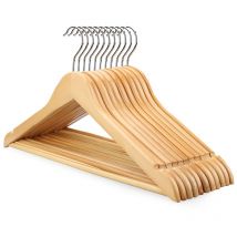 Lot de 10 crochets en bois pivotants à 360° avec barre antidérapante