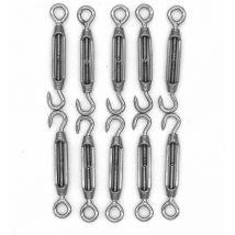 Lot de 10 crochets et œillets M4, tendeur c à o, en acier inoxydable 304, kit de matériel pour câble métallique tension très résistant, pour