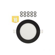 Horoz Electric - Lot de 10 Dalles led dimmables 6W 2700K 270lm Noir IP20