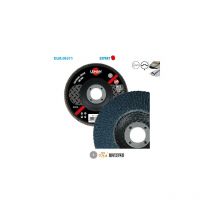 Boite de 10 disques à lamelles zirconium pour métal Expert ø 125 Grain 80 Alésage 22,23mm Bombé