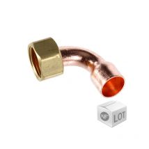 Ibp Bänninger - Lot de 10 douilles cuivre coudé avec écrou prisonnier Femelle 3/4 - ø 16 mm