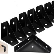 Lot de 10 équerres d'angle en métal noir pour bord de lit de bureau