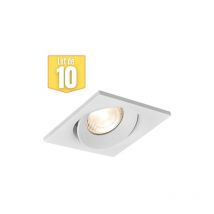 Braytron - Lot de 10 fixations spots Tetra-E3, carré, blanc, orientable, longueur et largeur 90mm, aluminium