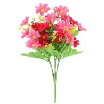 Lot de 10 fleurs artificielles en soie pour décoration de mariage (rose)
