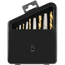 Lot de 10 forets pour perceuse à main gauche, extracteur de boulons cassés et endommagés, avec étui en métal