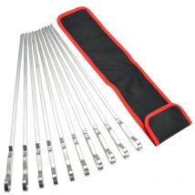 Lot de 10 fourchettes à viande réutilisables en acier inoxydable pour barbecue, brochettes pour barbecue, fournitures d'outils de barbecue en plein