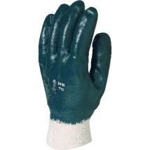 Lote de 10 - Guantes de manipulaci n de nitrilo azul con dorso recubierto - Talla 9 est ndar
